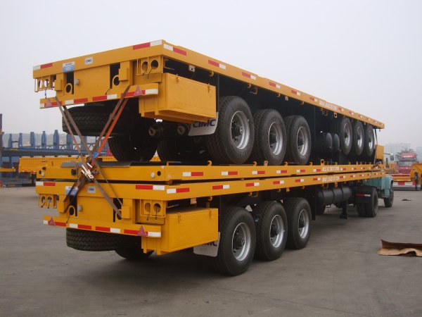 3 Axles 40 feet flat bed container trailer