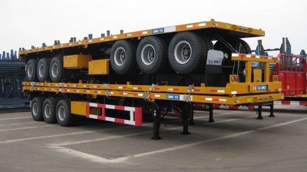 3 Axles 40 feet flat bed container trailer