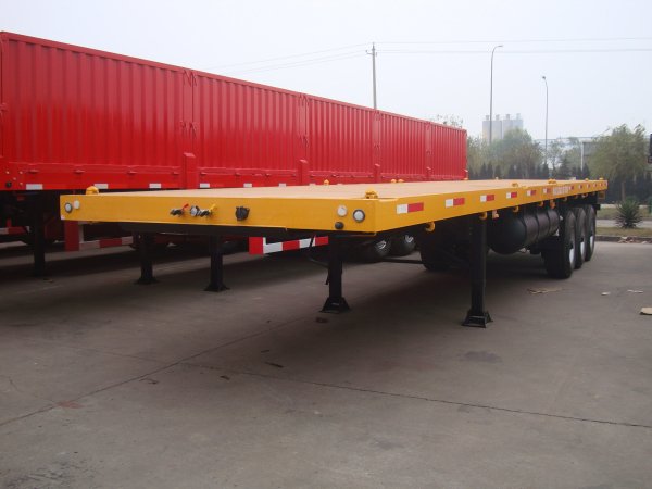 3 Axles 40 feet flat bed container trailer