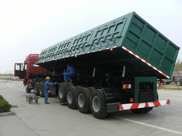 80 Ton Capacity 3 Axles Side Tipper Semi Trailer