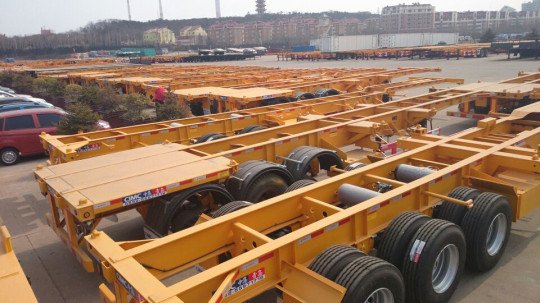 3 Axles Skeleton 40ft Container Semitrailer for sale